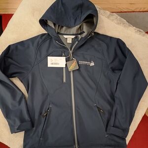Navy Hooded Jacket with Logo